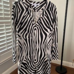 Diane Von Furstenberg Zebra Print Mini Dress 0